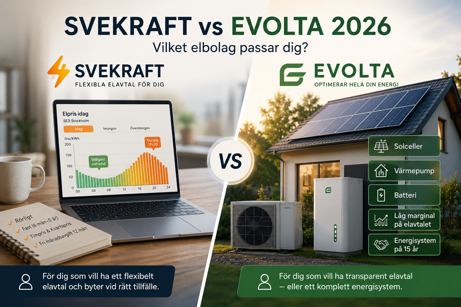 Jämförelse mellan elbolagen Svekraft och Evolta