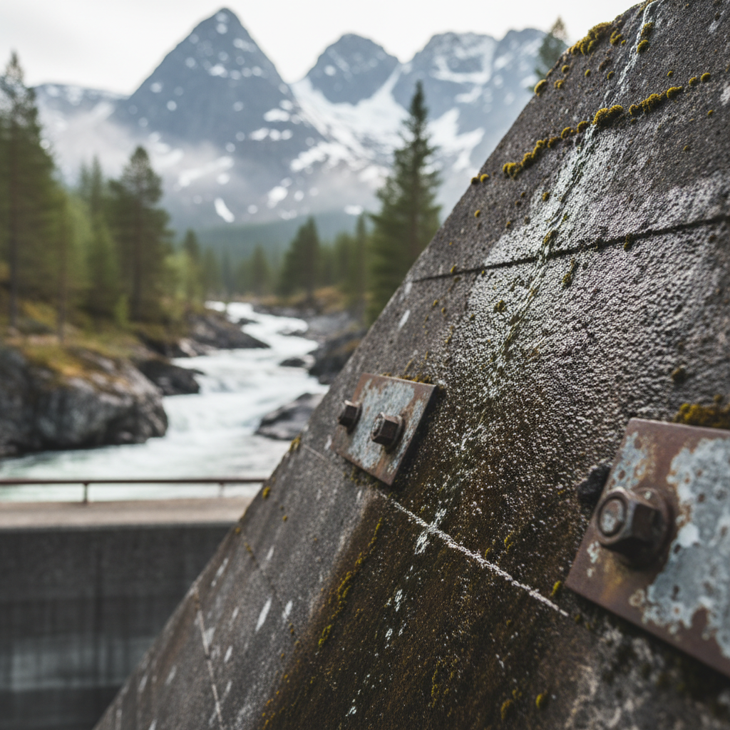 Ett modernt landskap med stora vindkraftverk som reser sig över en vidsträckt solcellspark under en klarblå himmel vid solnedgången. Bilden förmedlar en känsla av teknisk innovation och hållbar energiomställning med varma orangea toner som reflekteras i solpanelerna.